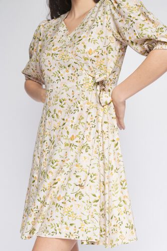 5 - Ecru Floral Fit and Flare Dress, image 5