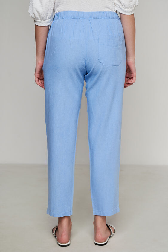 Linen Straight-Fit Trouser, Light Blue, image 3