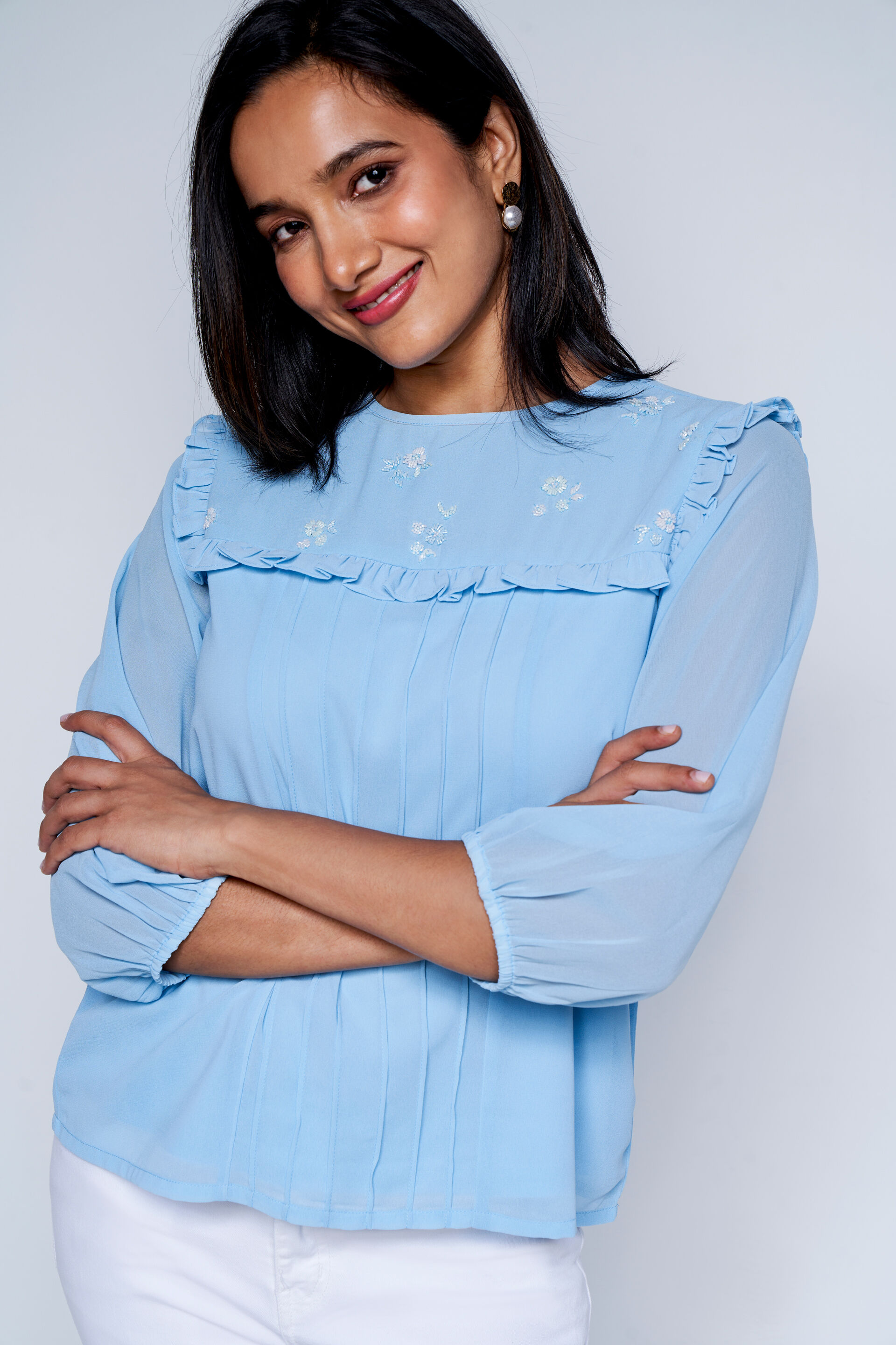 Blue Dreamer Top, Powder Blue, image 1