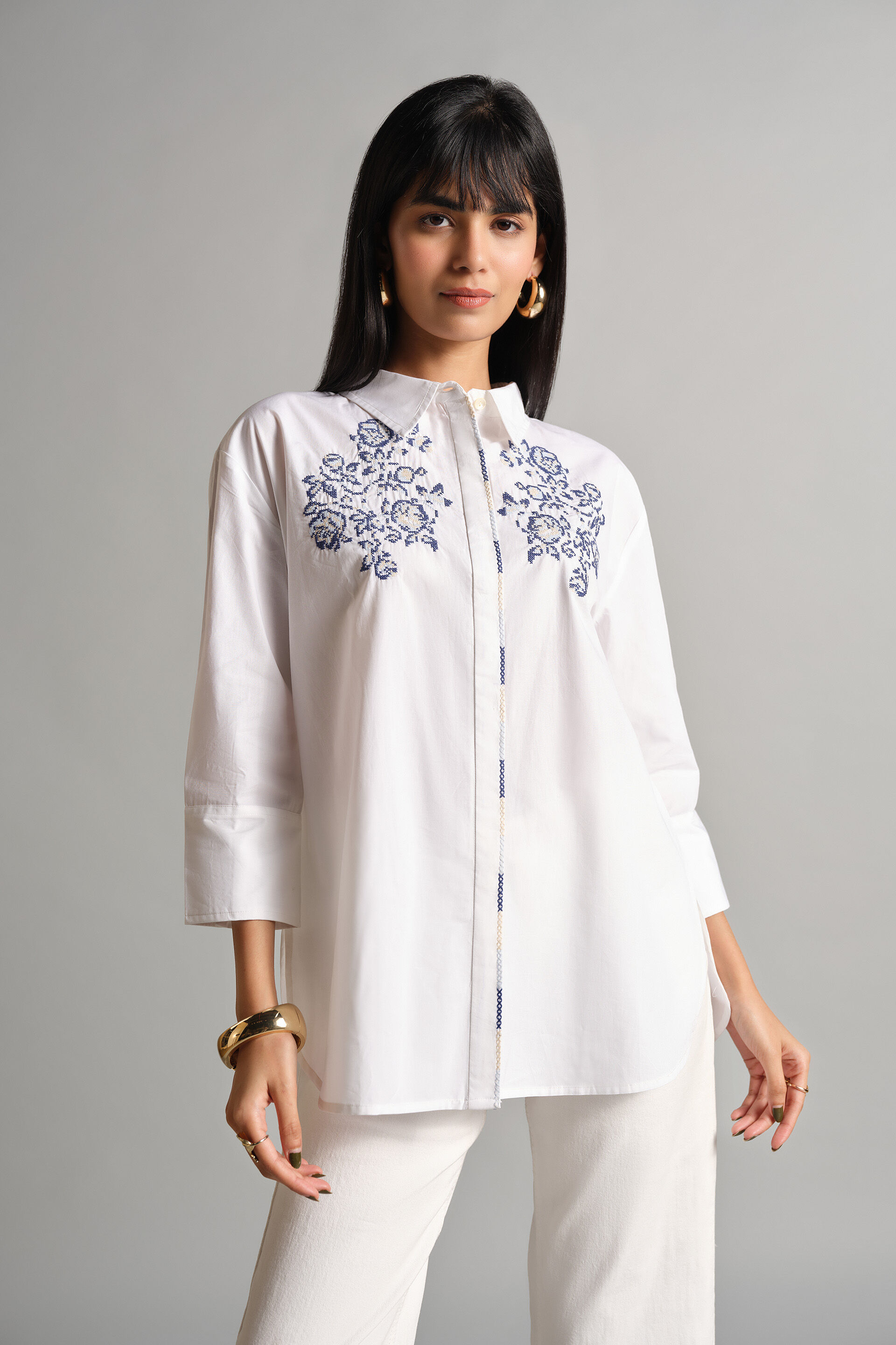 The Blooms Shirt, White, image 1