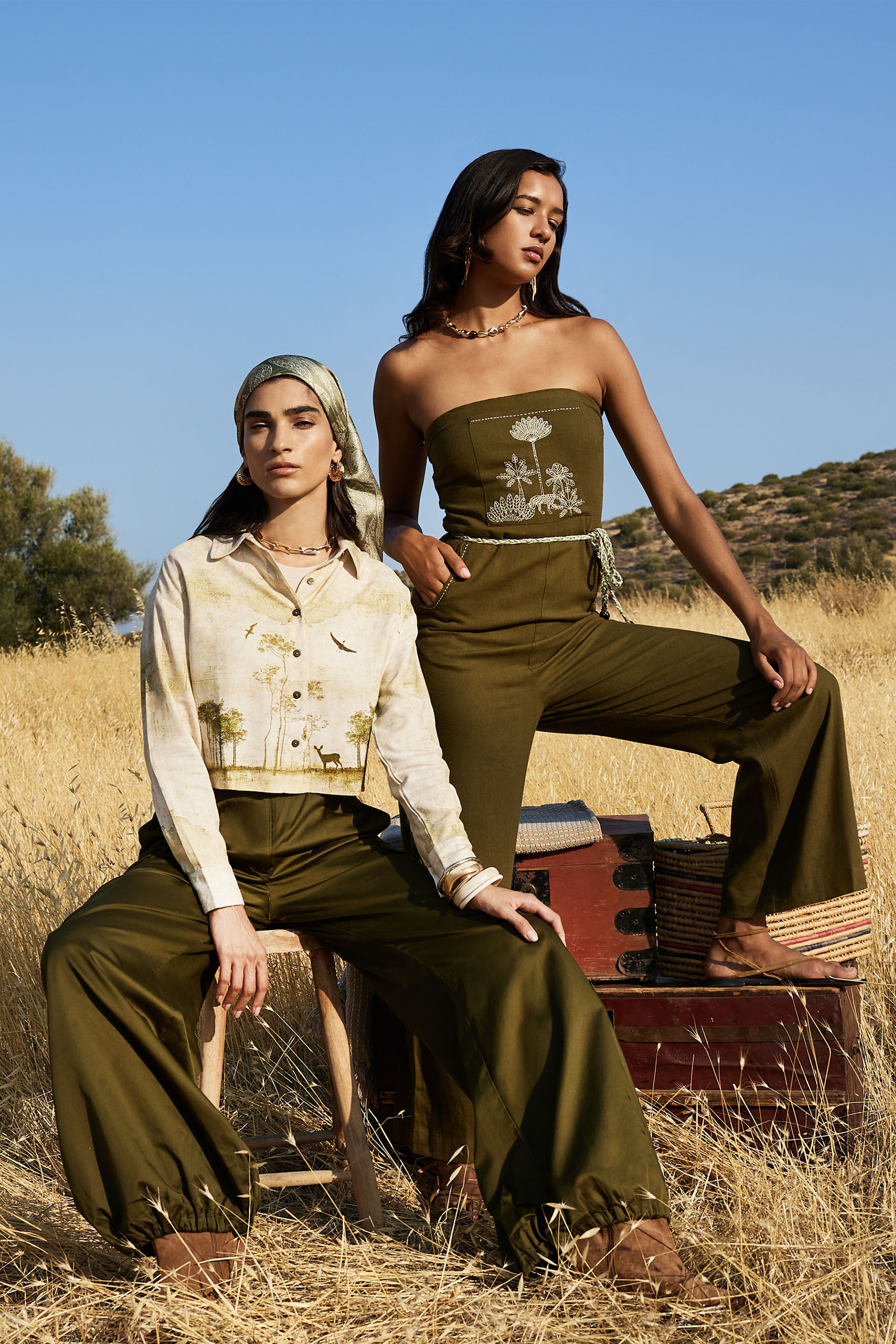 Olivia Cotton Pants, Olive, image 4