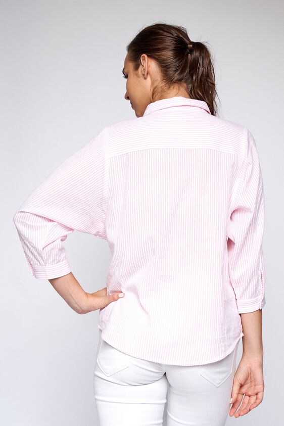 5 - Light Pink Stripes Embroidered Shirt, image 5