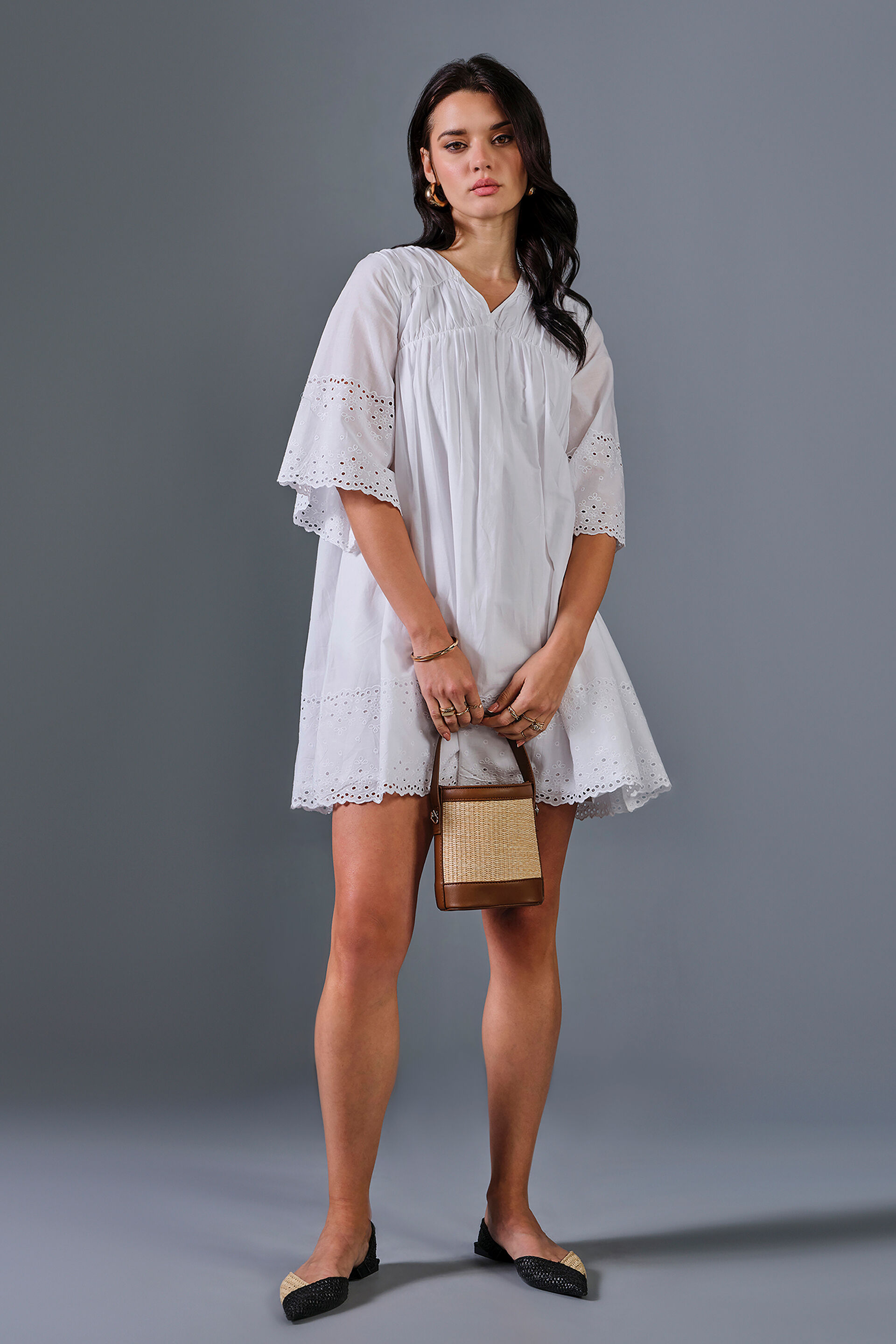 Breezy Fling Dress, White, image 1