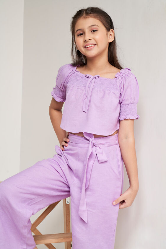 Lilac Solid Flounce Suit, Lilac, image 2