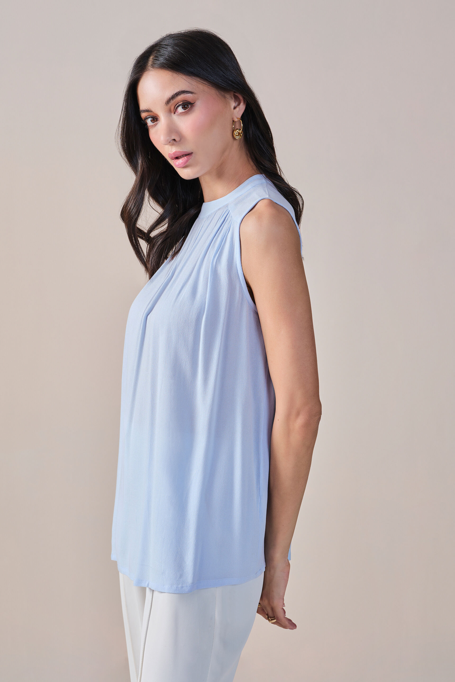 Blue&rsquo;s the Hue Viscose Top, Powder Blue, image 5