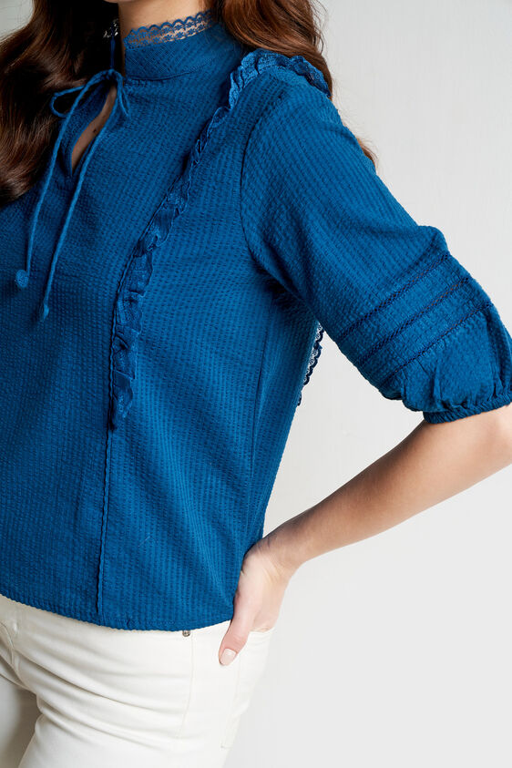 Teal Solid Curved Top, Teal, image 6