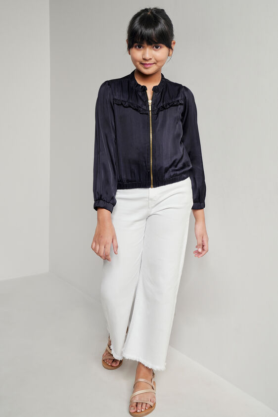 Black Band Collar Jacket, Black, image 2