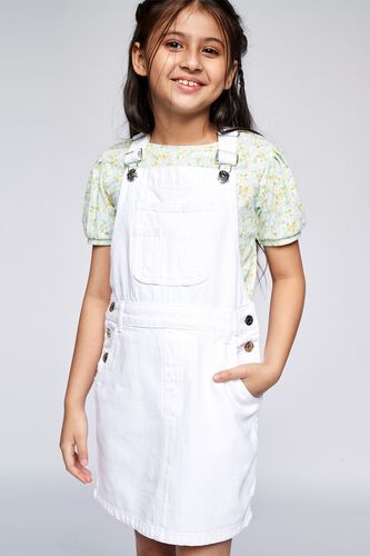 4 - White Solid Straight Dungaree, image 4