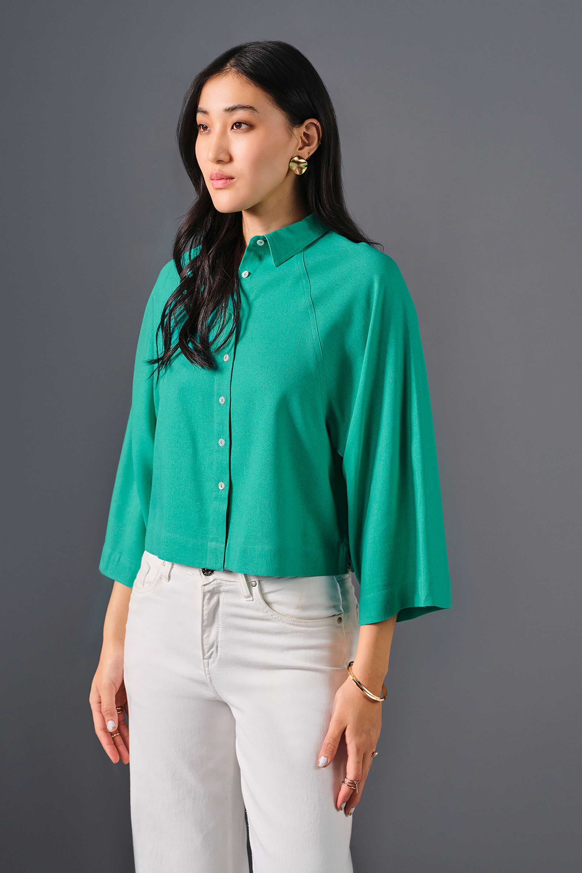 Sway Viscose Shirt, Turquoise, image 5