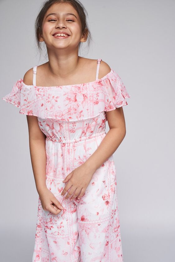 1 - Pink Floral Straight Jumpsuit, image 1
