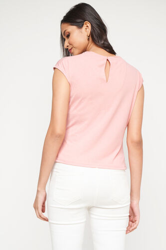 Peach Solid Straight Top, Peach, image 4