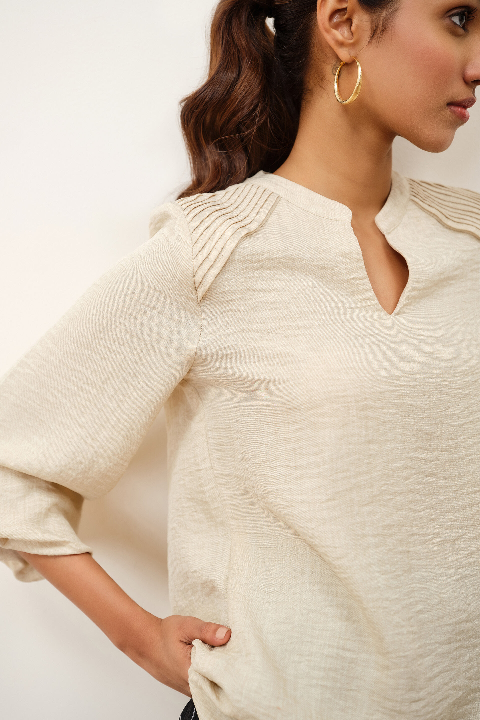 Ilian Cream Top, Cream, image 5