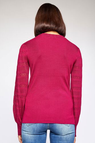5 - Wine Self Design Sweater Top, image 5