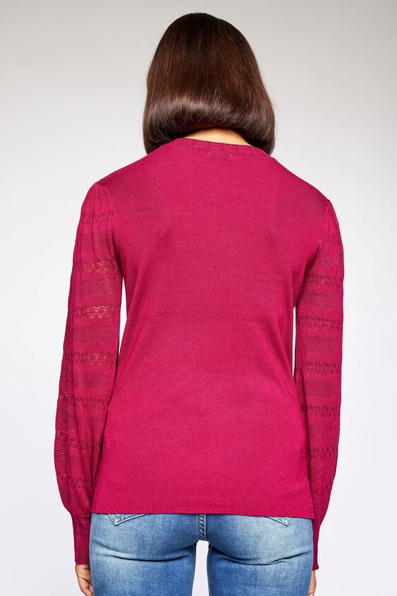 5 - Wine Self Design Sweater Top, image 5