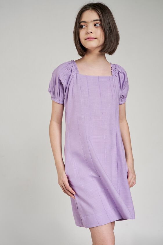 5 - Lilac Self Design Fit And Flare Dress, image 5