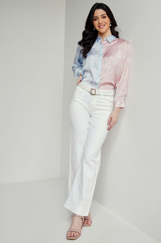 Blue And Pink Floral Curved Top, Blue, image 2