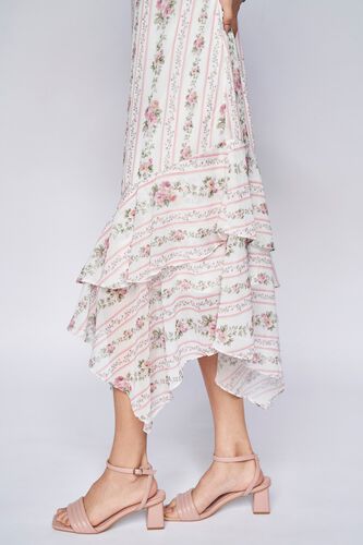 7 - White Floral Asymmetric Dress, image 7