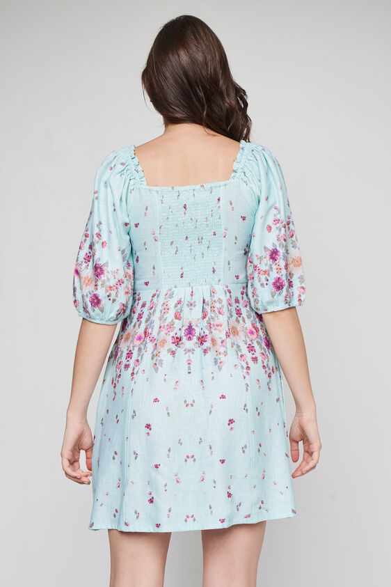 Teal Floral Straight Dress, Teal, image 6