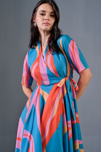 Abstract Swirls Cotton Dress, Multi Color, image 6