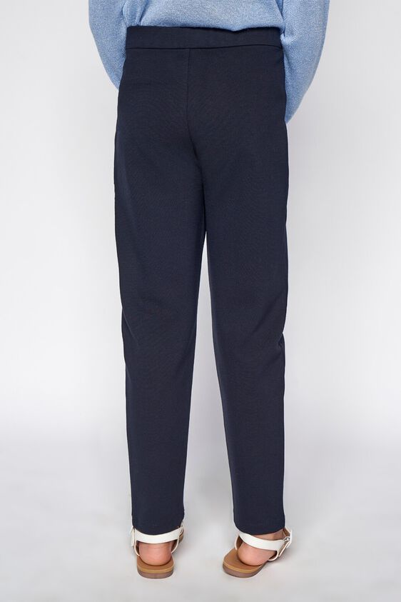 4 - Navy Blue Solid Straight Bottom, image 4