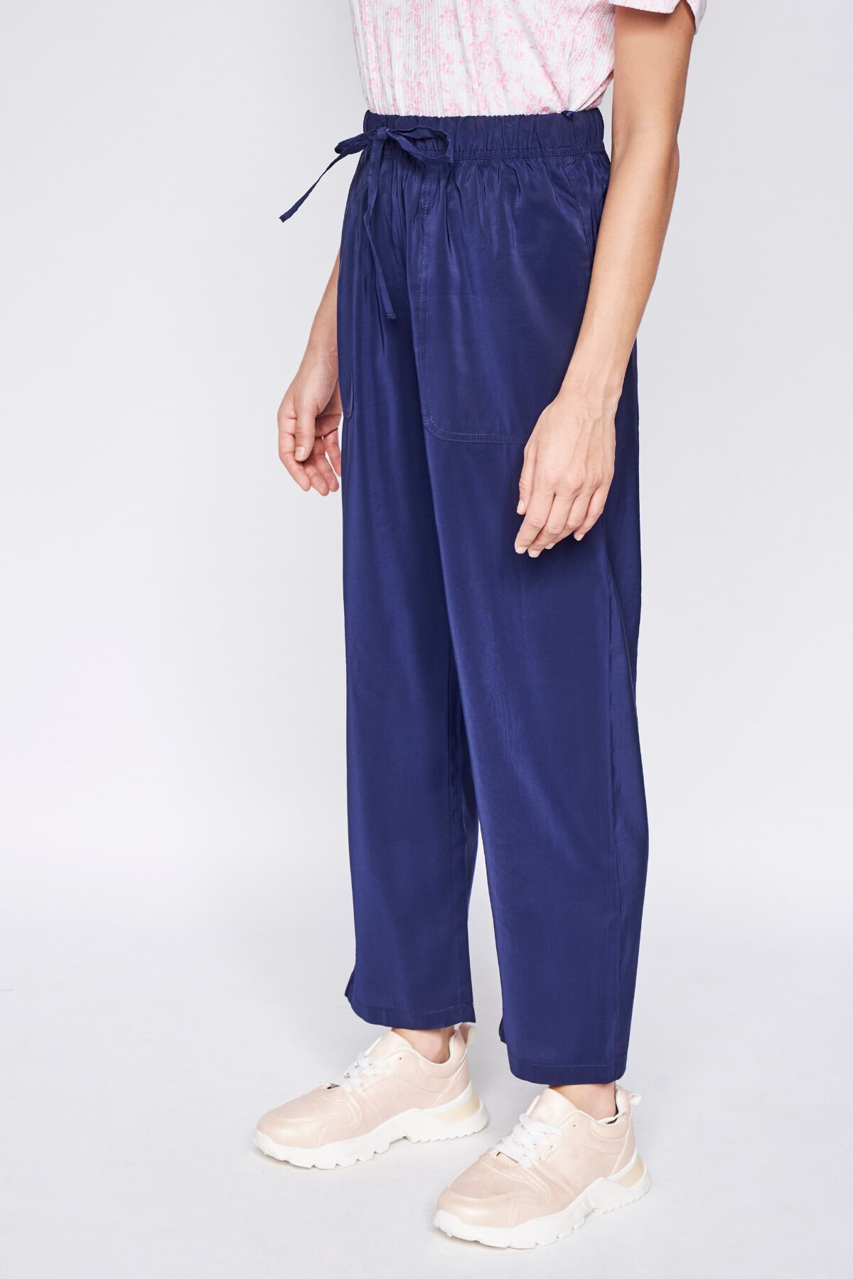 Navy Solid Straight Bottom, Navy Blue, image 4
