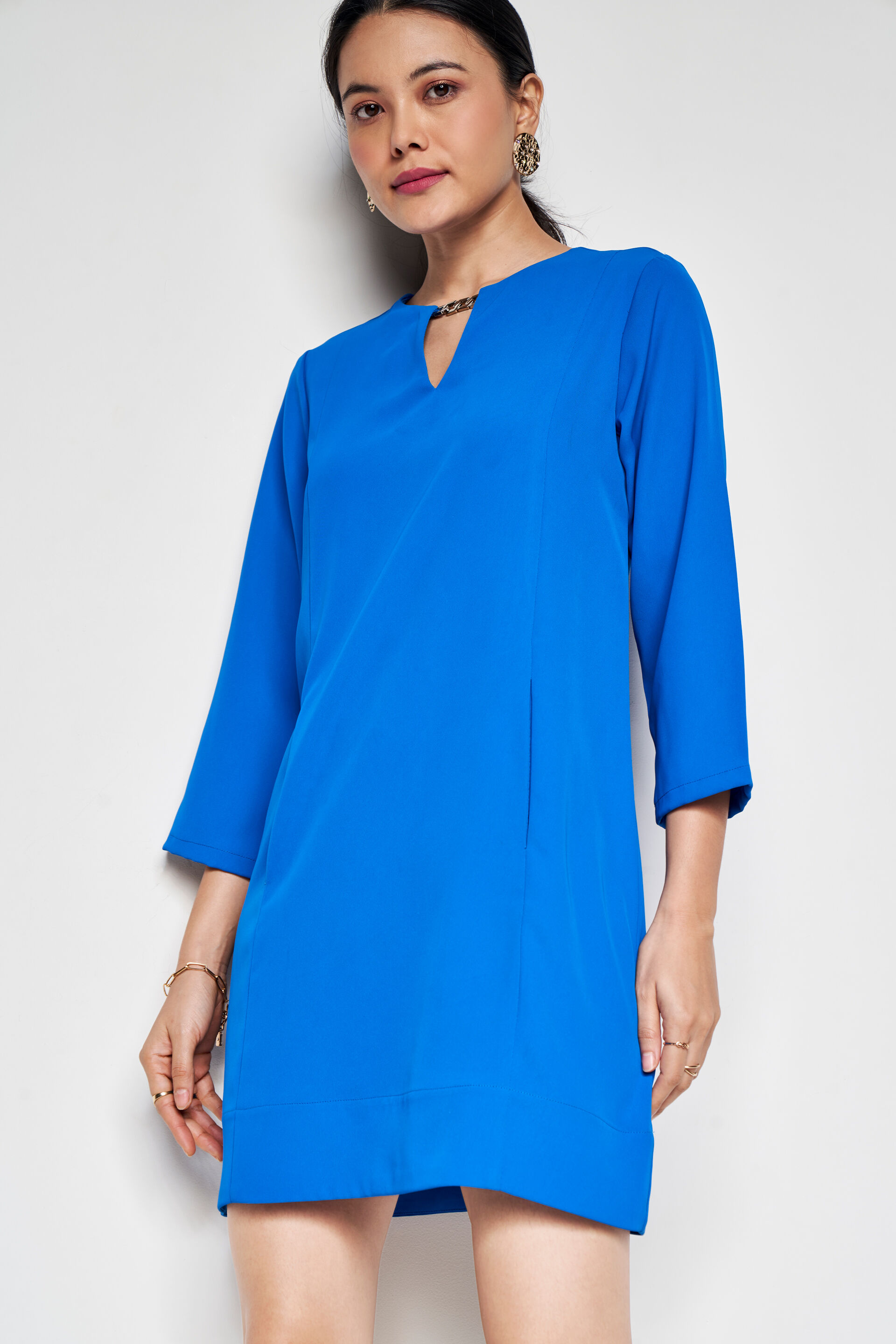 Work Buddy Straight Dress, Blue, image 6