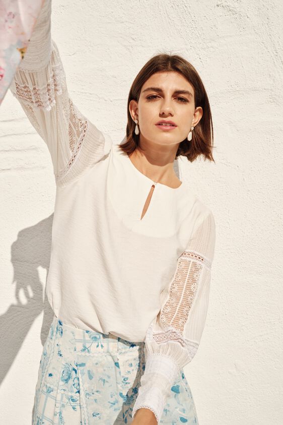 1 - White Solid Straight Top, image 1