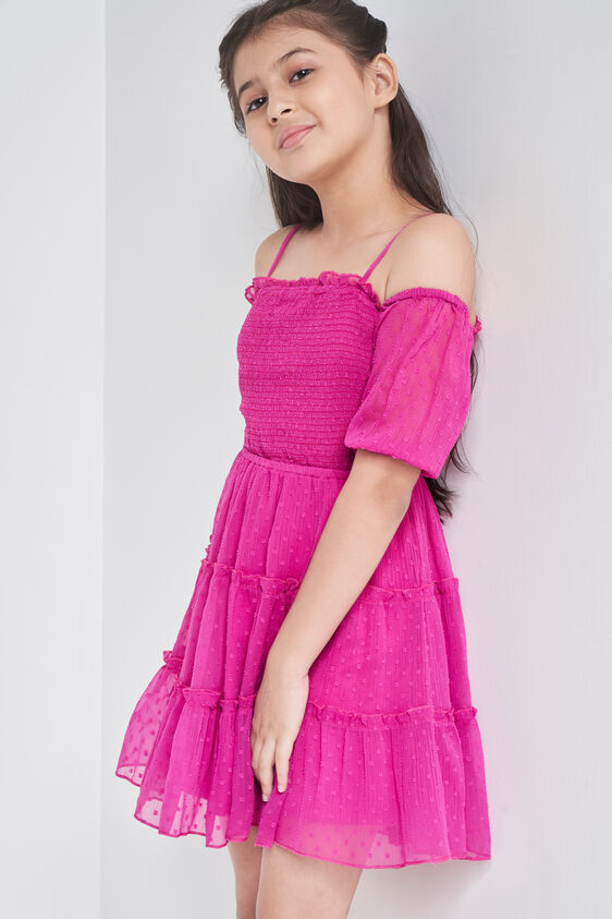 Pink Solid Straight Dress, Pink, image 4