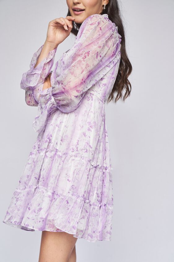 5 - Lilac Tie & Dye Flared Dress, image 5