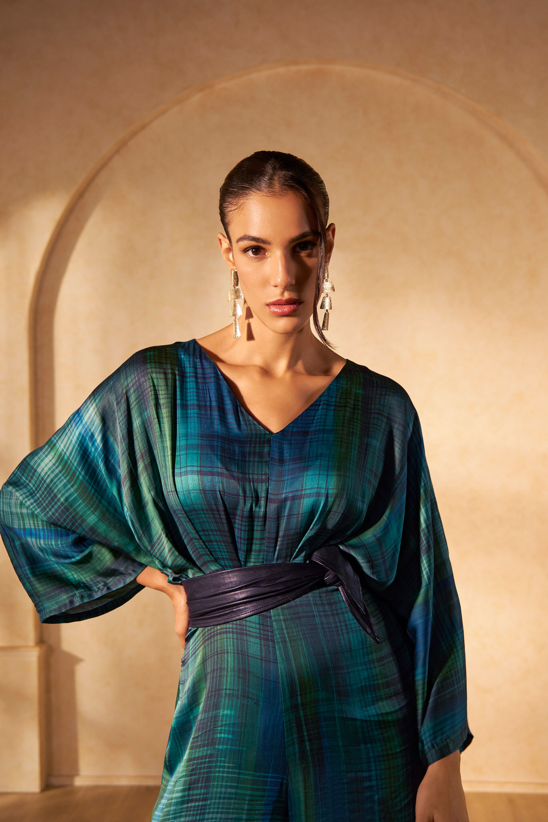 The Meadow Viscose Jumpsuit, Green, image 3