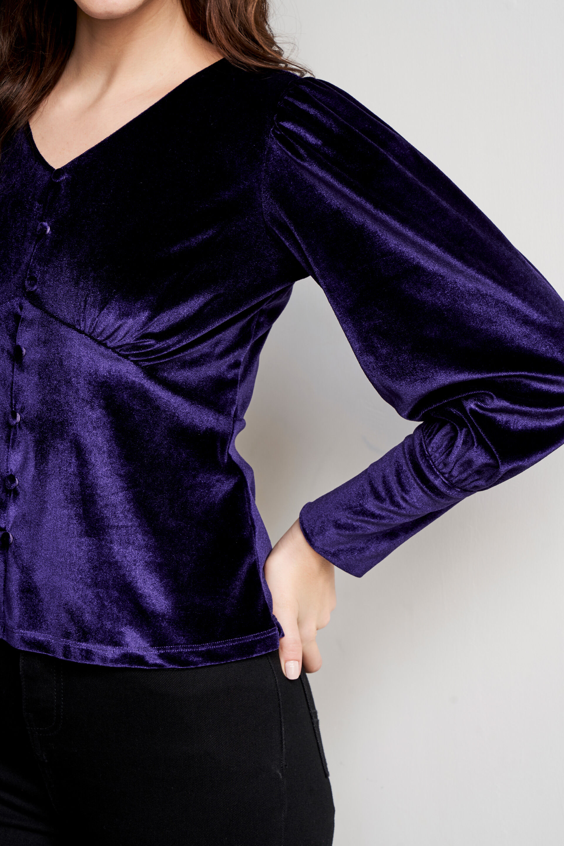 Purple Solid Straight Top, Purple, image 6