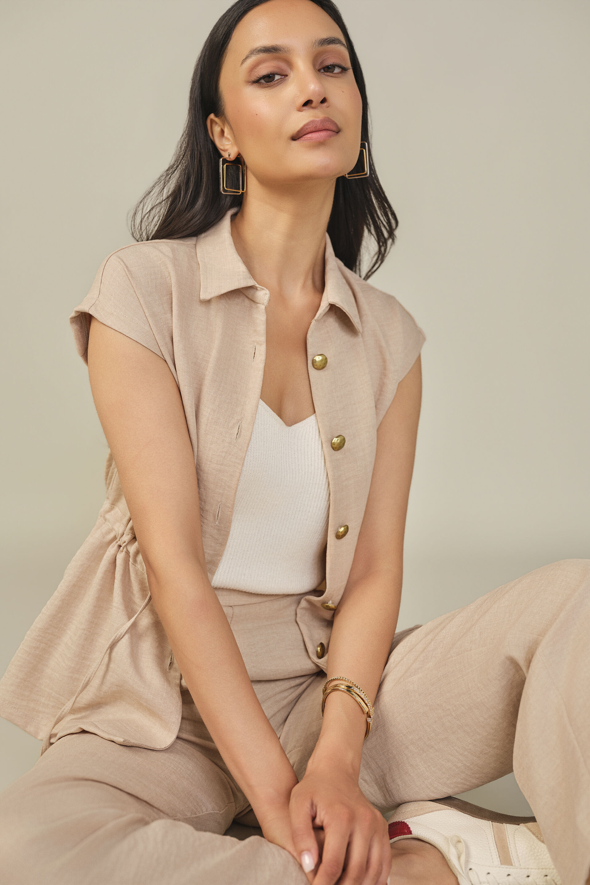 Solid Co-ord in Beige, Beige, image 4