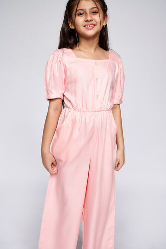 4 - Pink Solid Straight Jumpsuit, image 4