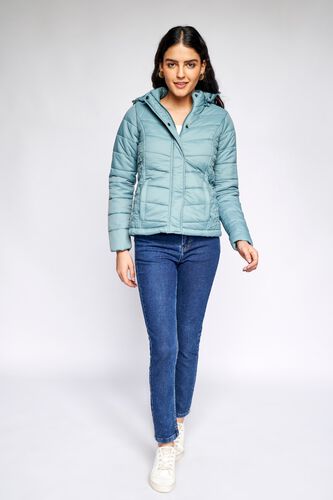 3 - Teal Solid Straight Jacket, image 3