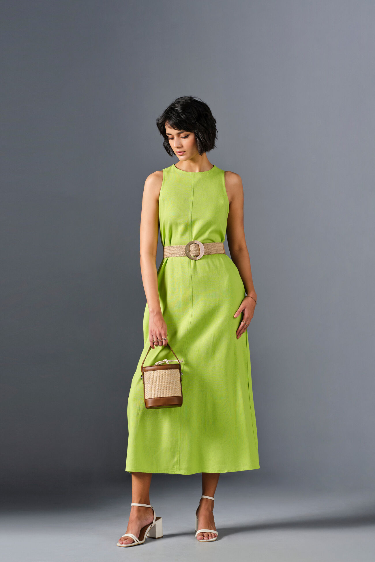 Summer Sway Viscose Blend Tent Dress, Green, image 1