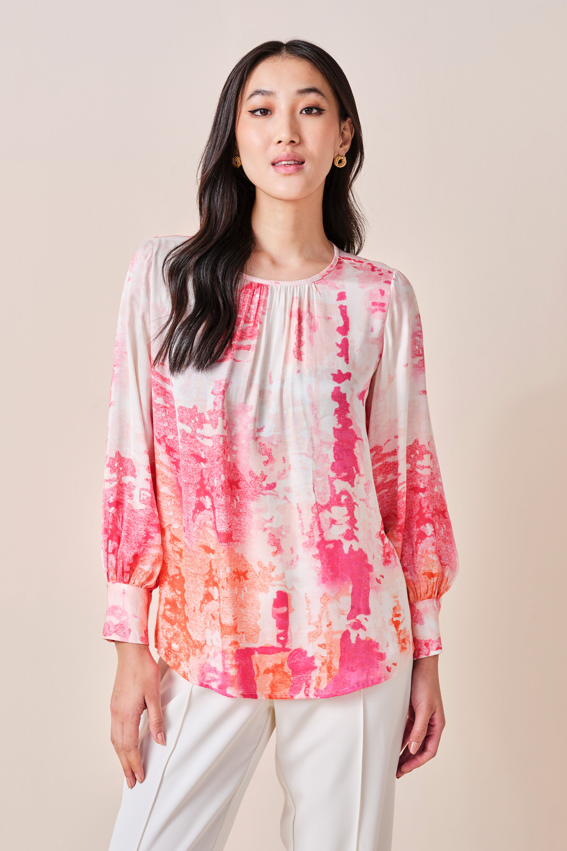 Vienna Viscose Top, Pink, image 1