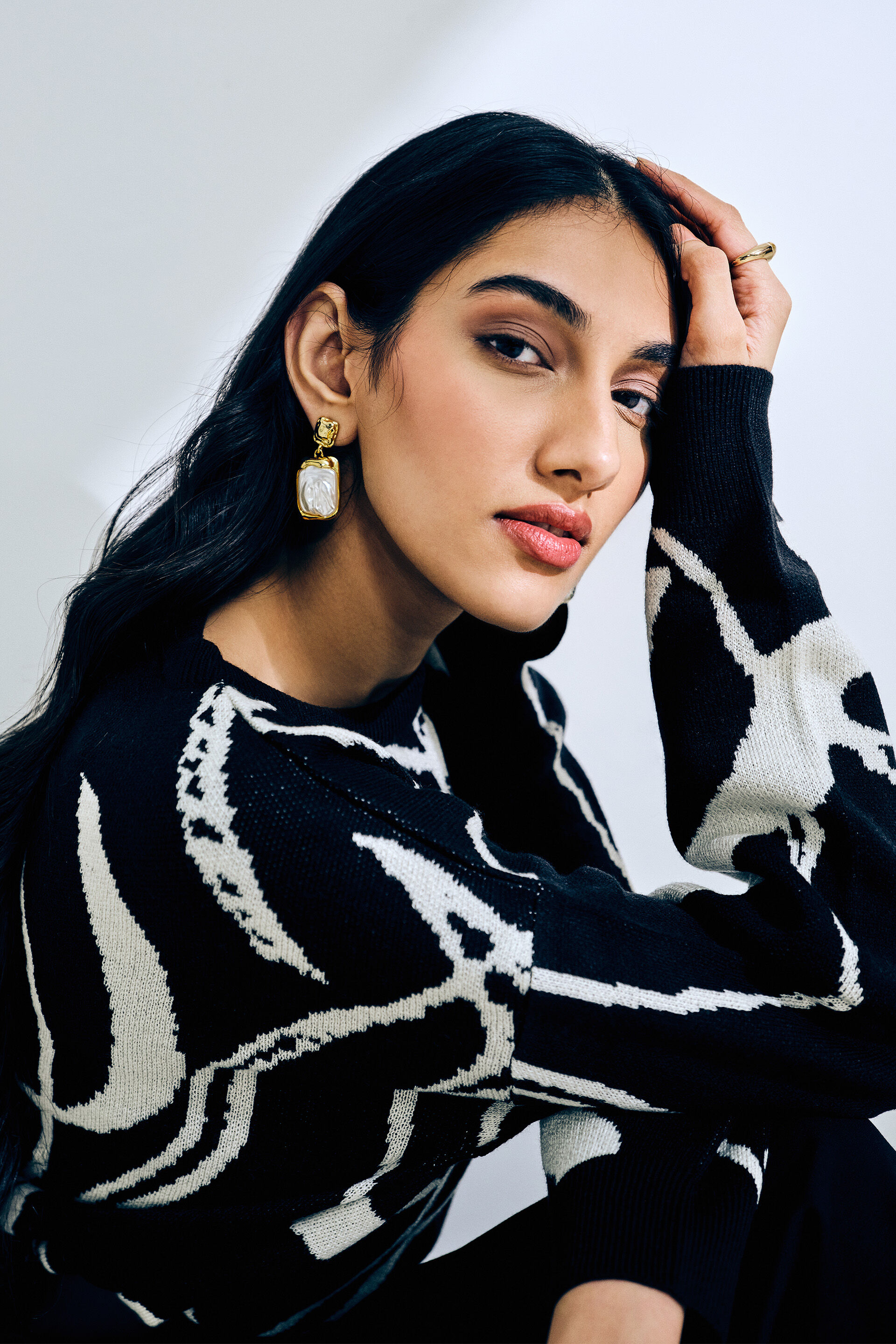 Black Swirl Sweater, Black, image 6