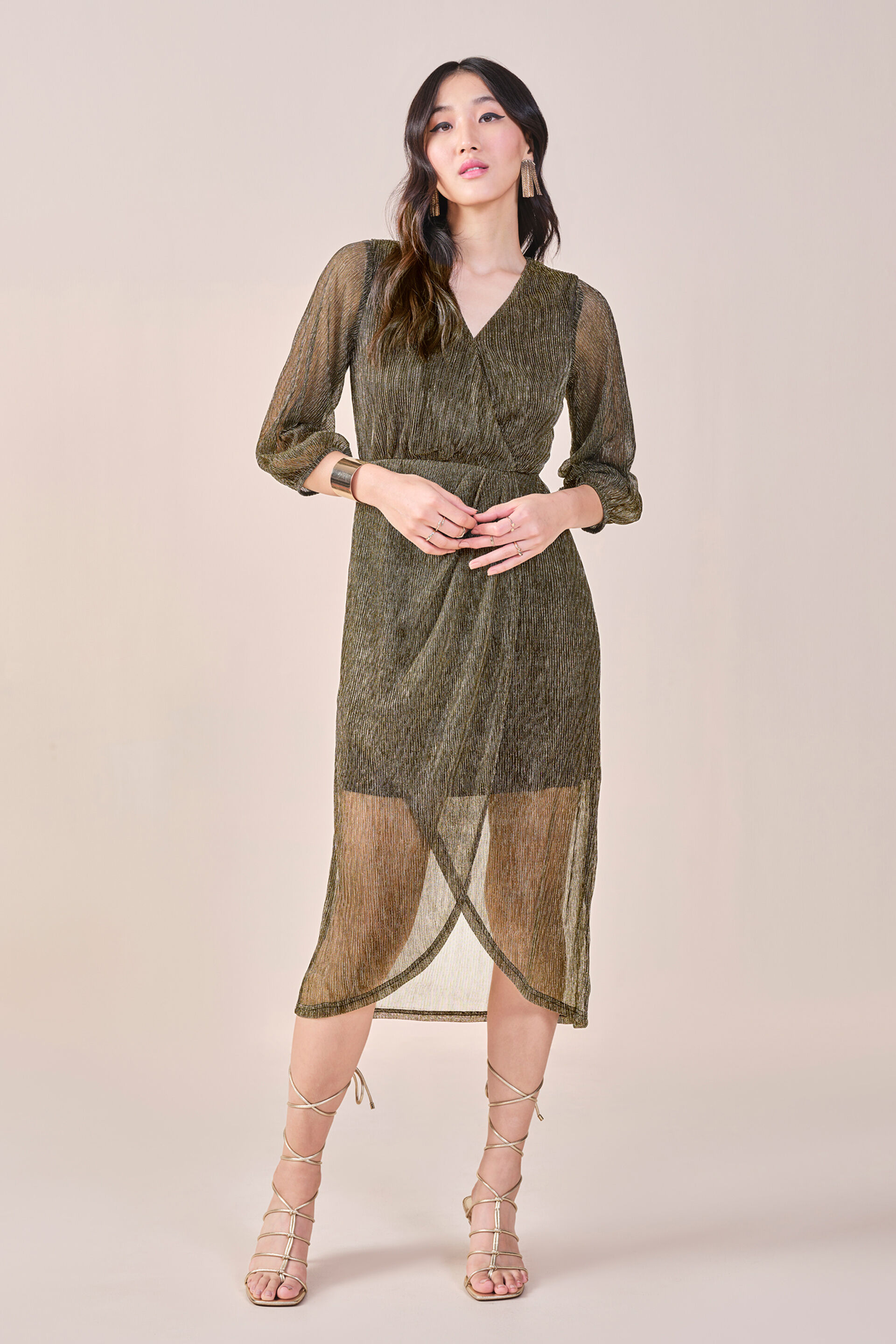 Pink Solid Dress, , image 2