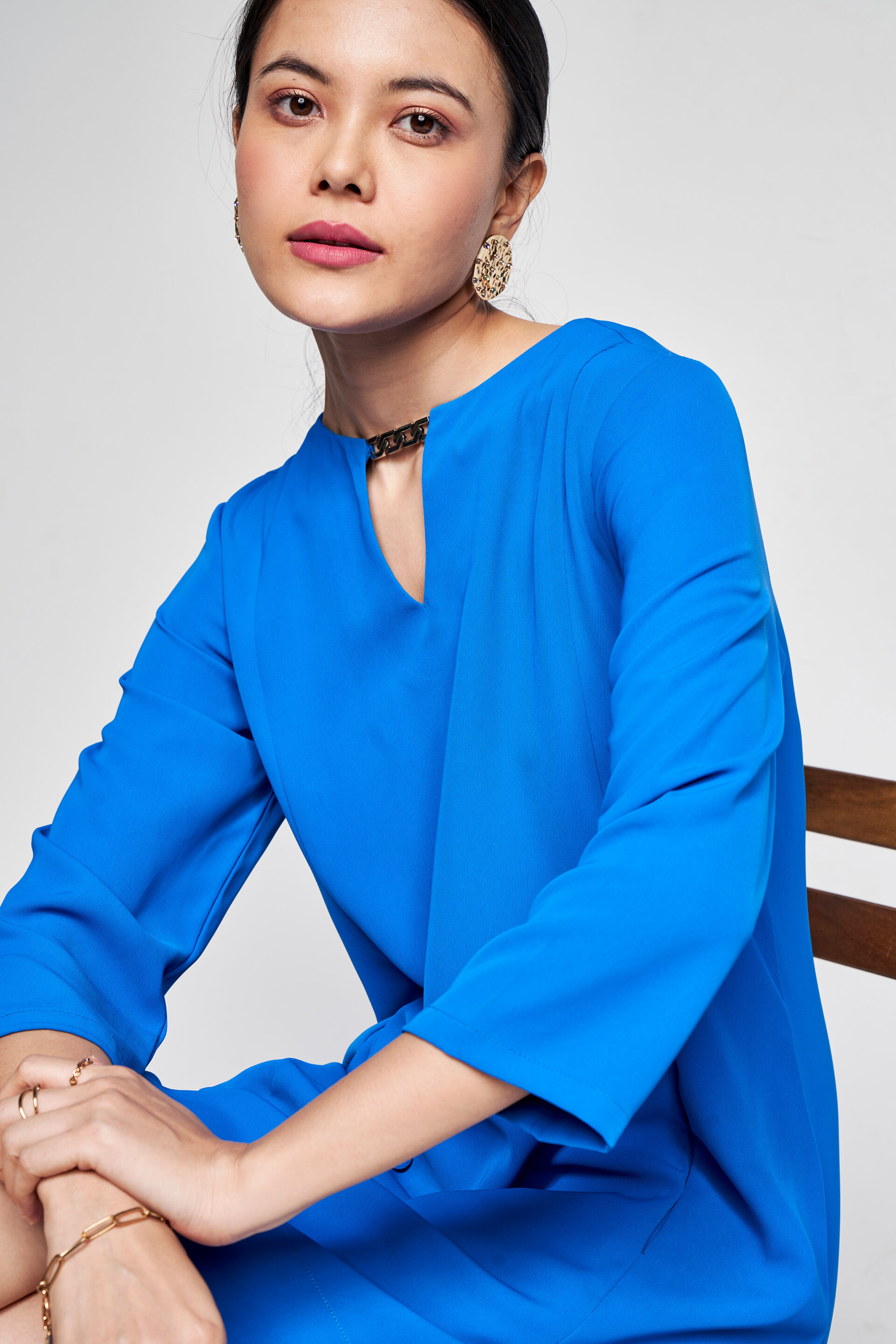 Work Buddy Straight Dress, Blue, image 8