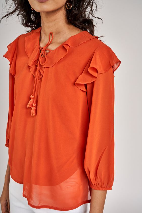 6 - Orange Solid A-Line Top, image 6