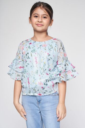 3 - Powder Blue Floral Straight Top, image 3