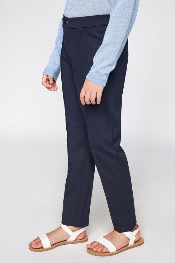 3 - Navy Blue Solid Straight Bottom, image 3