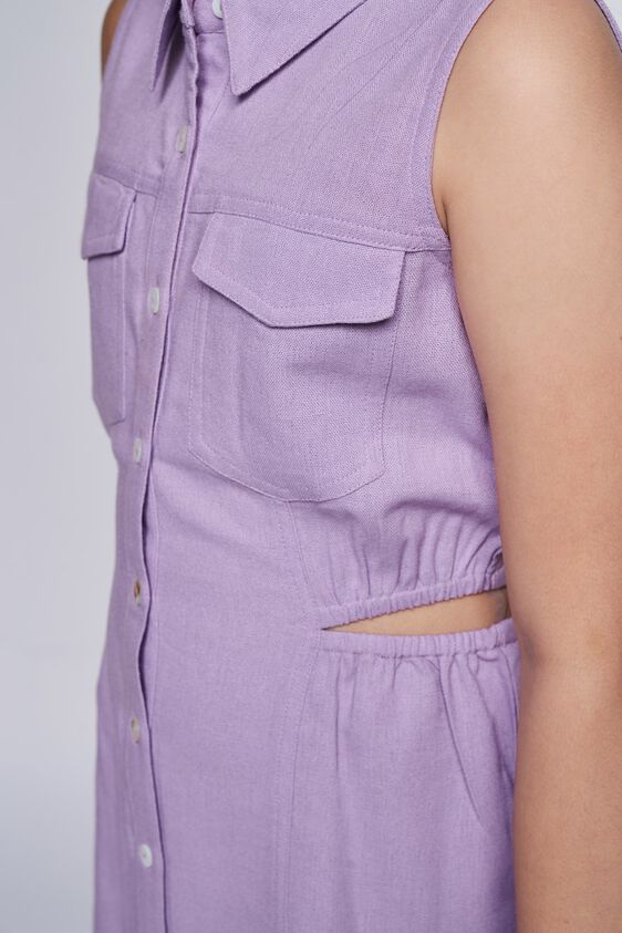 5 - Lilac Solid Straight Dress, image 5