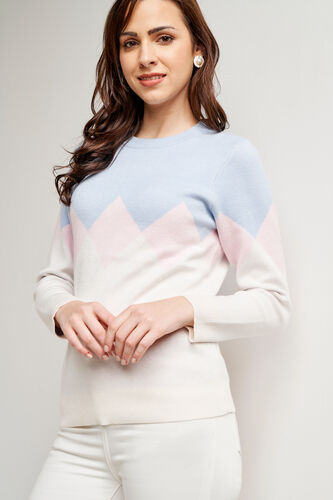 Multi Color Color Blocked Winter Top, Multi Color, image 1