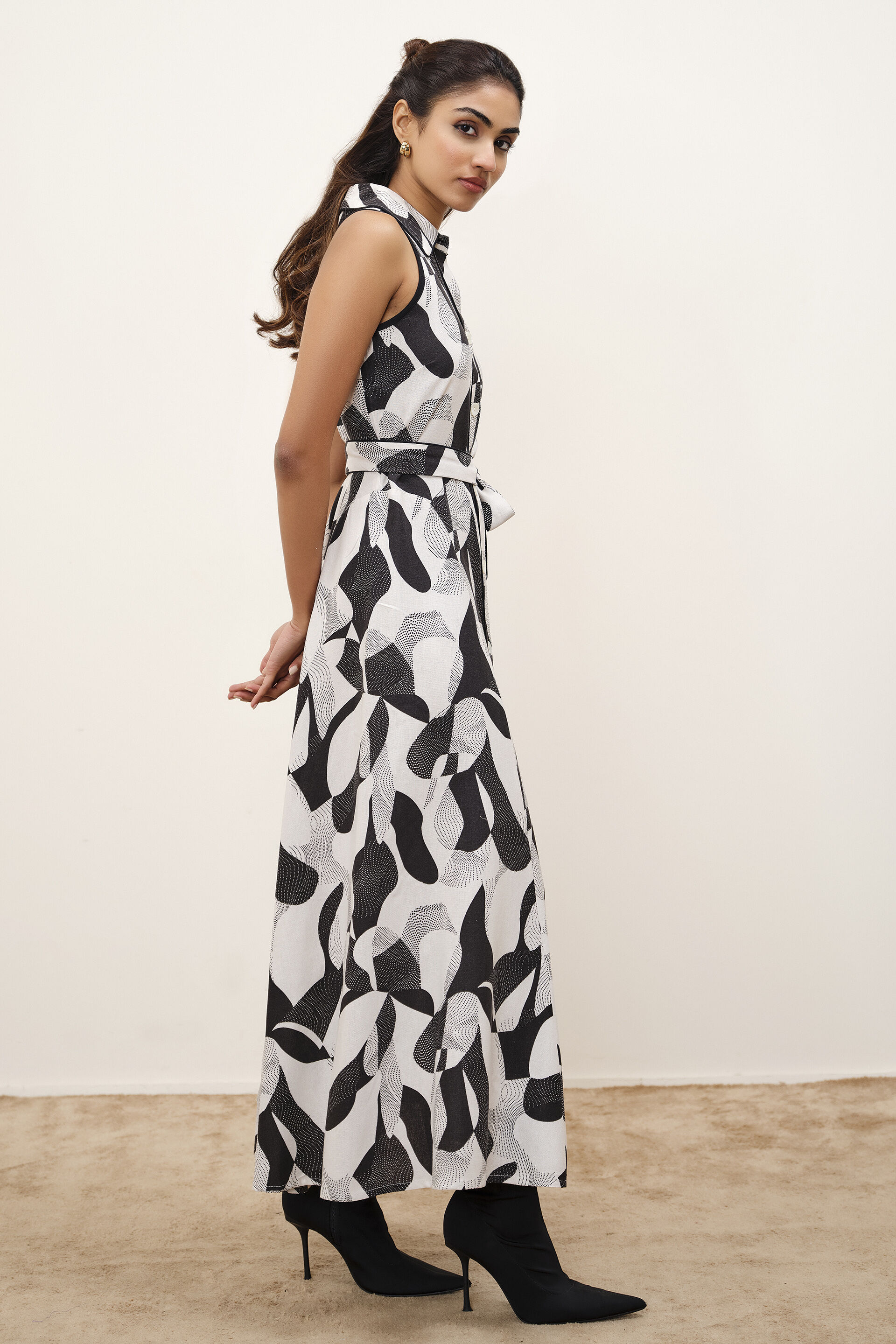 Naima Black & White Dress, Black, image 3