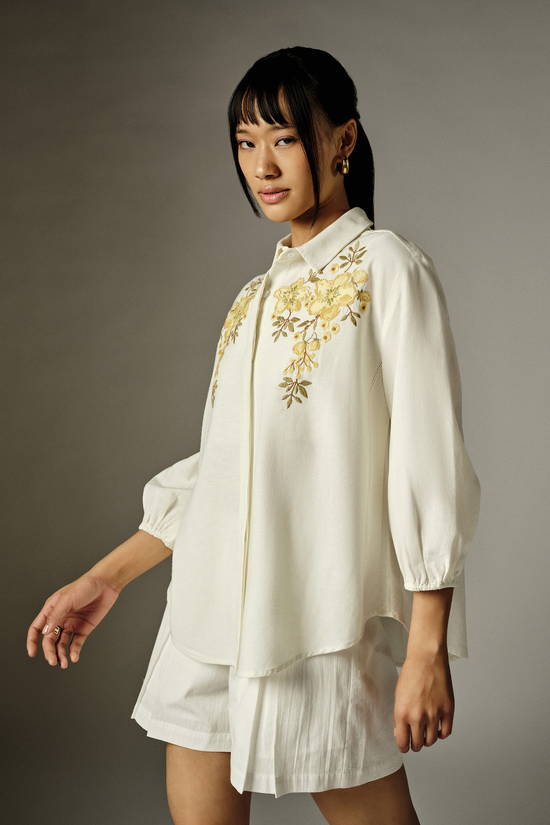 Buy Jenisa Embroidered White Shirt Online for Women from AND India ...