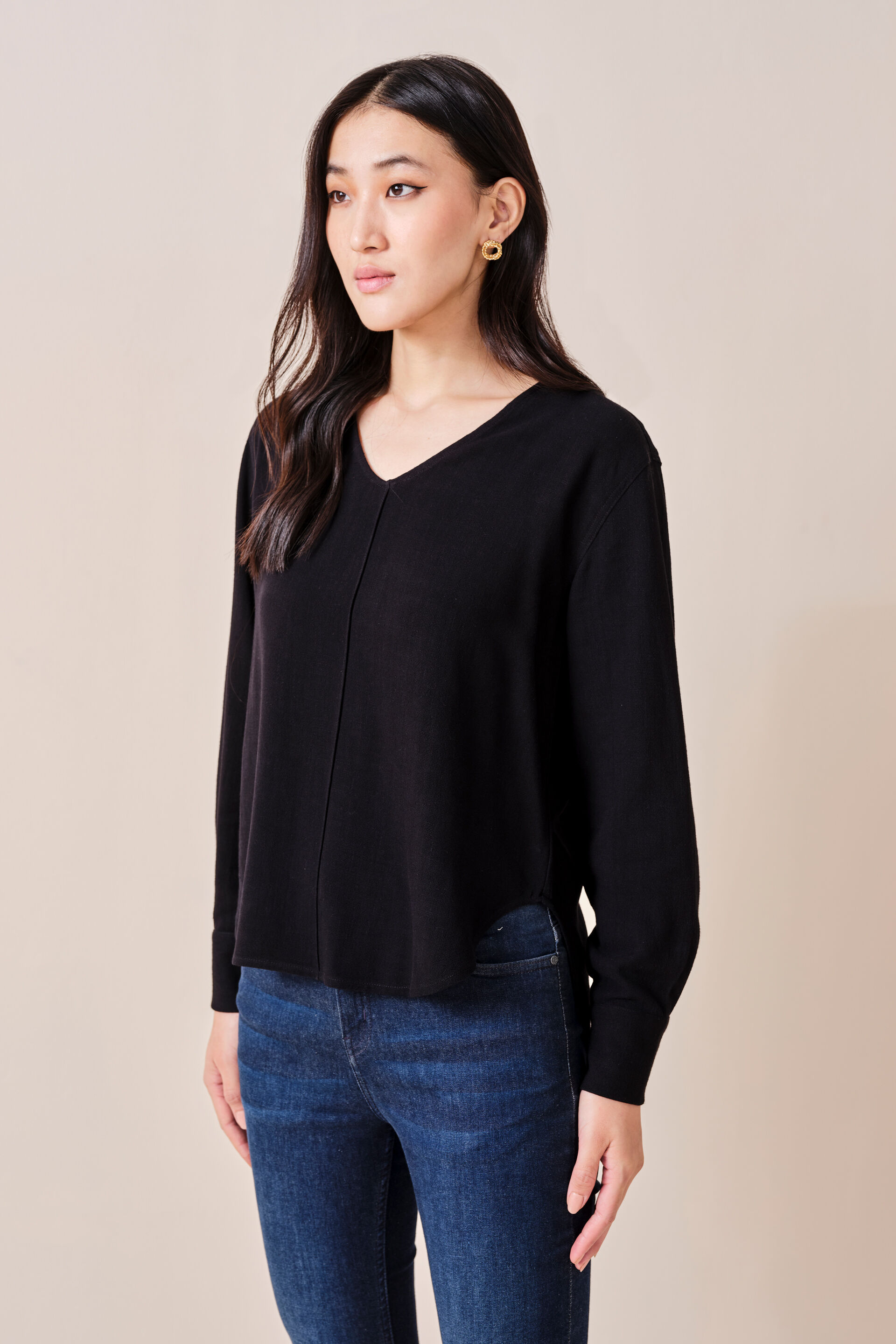 Reyna Rayon-blend Top, Black, image 5