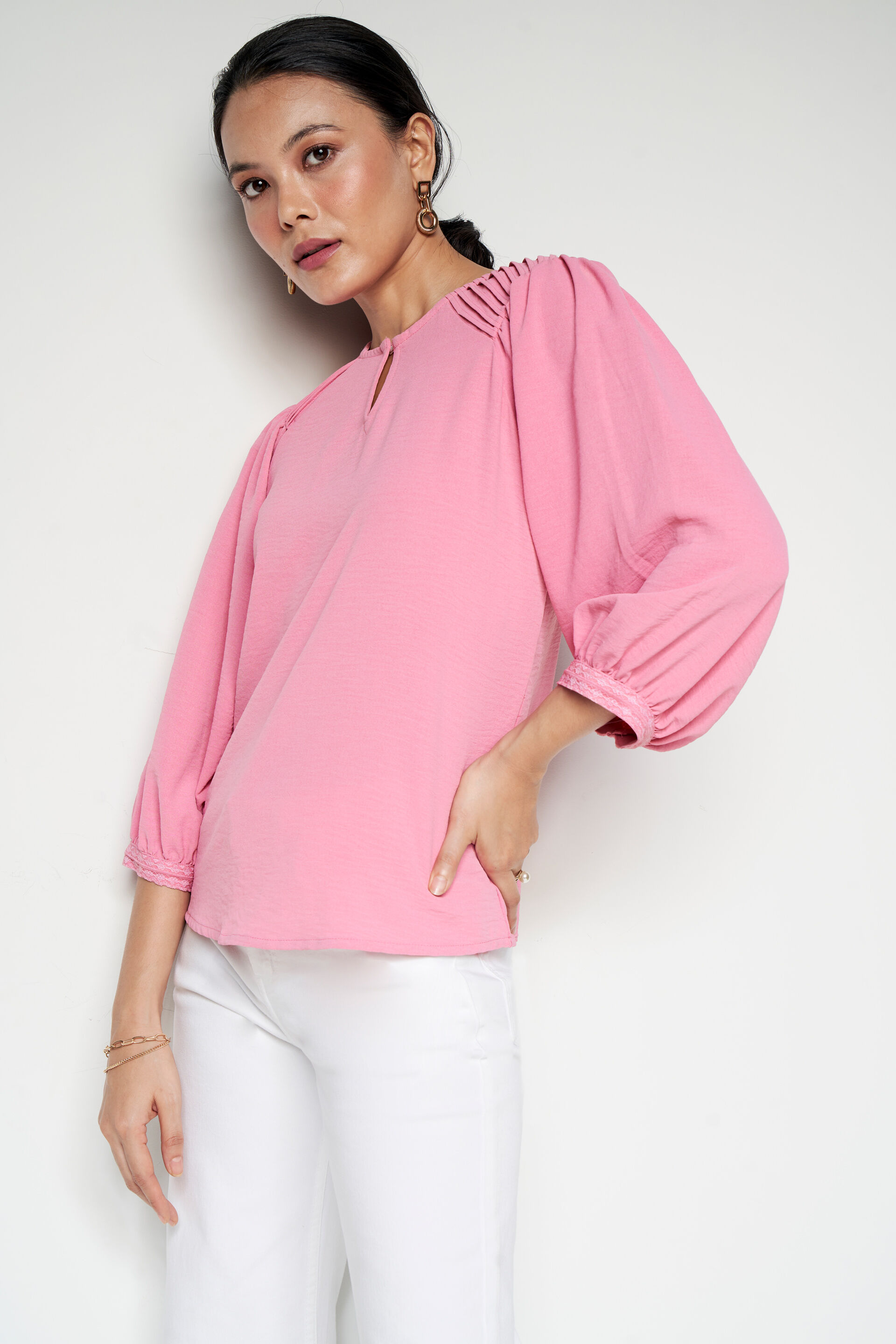 Blushing Shift Top, Pink, image 2