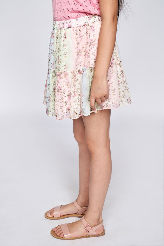 4 - Multi Color Floral Flared Skirt, image 4