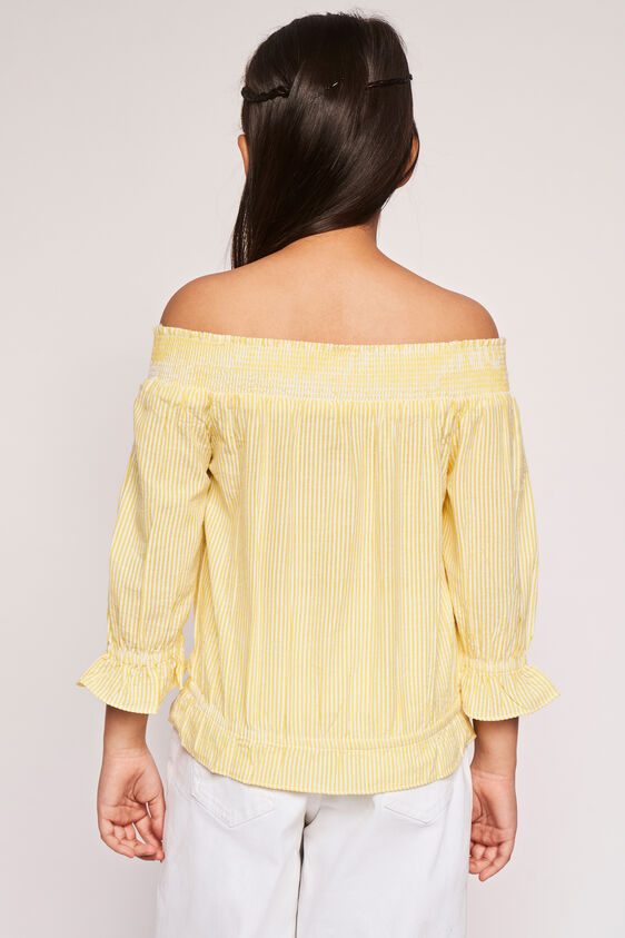 Yellow Self Design Flounce Top, Yellow, image 3